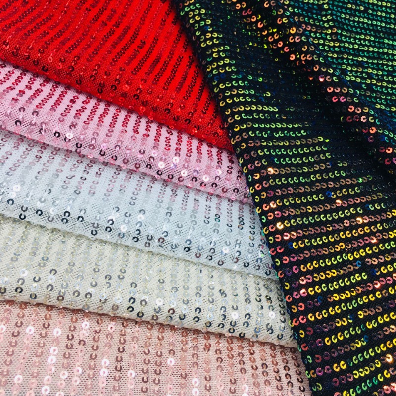 Crystal Mesh Fabric - 3mm Maglia elastica Paillettes Tessuto lucido