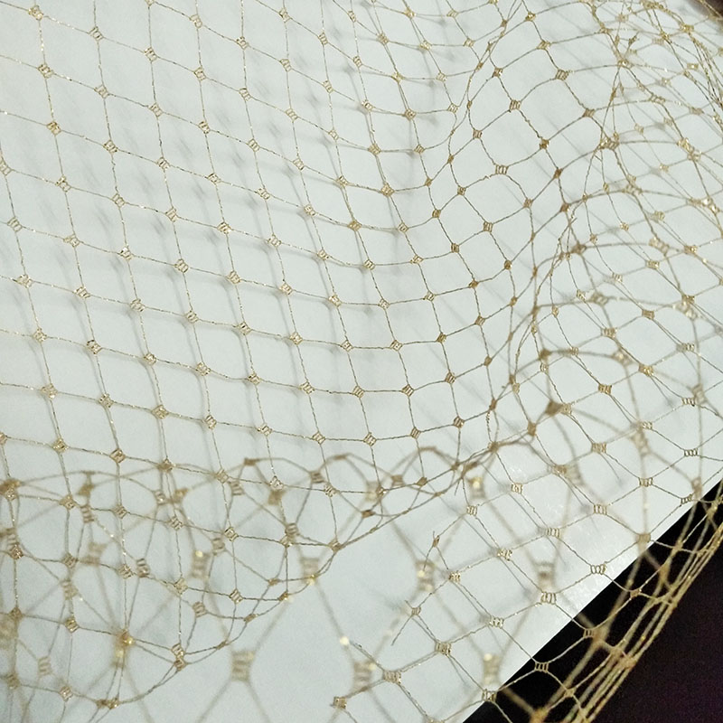 Crystal Mesh Fabric - Velo in Rete Nera a Reticolo