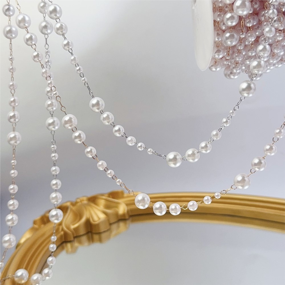 Perle finte da 1 metro 3-8 mm  - Pearl Trim Chain recensione e prezzo