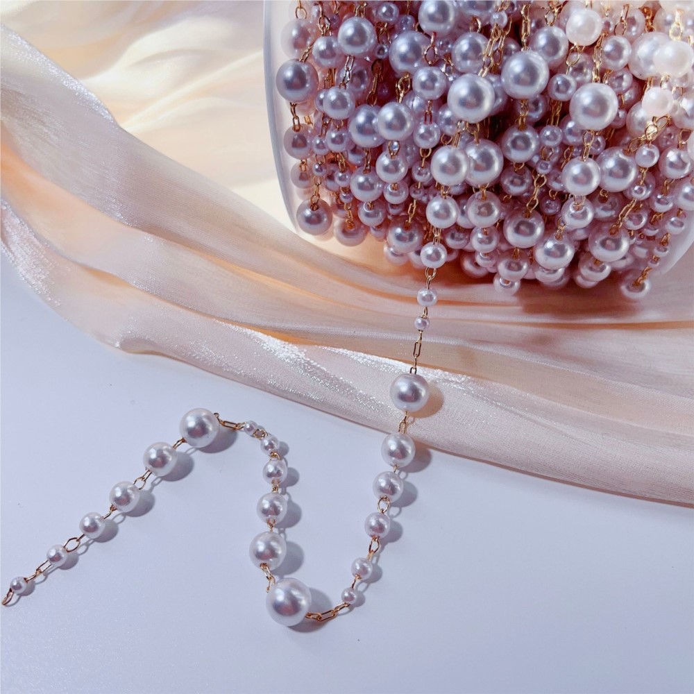Perle finte da 1 metro 3-8 mm  - Pearl Trim Chain recensione e prezzo